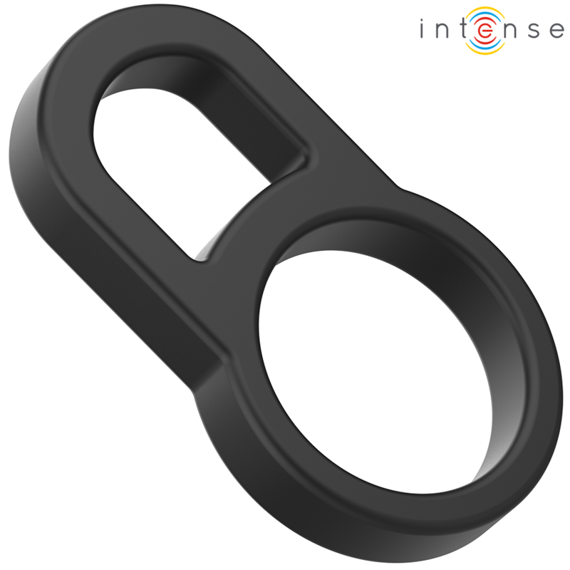 Anneau Pénien Double Bobby Silicone Noir - Intense