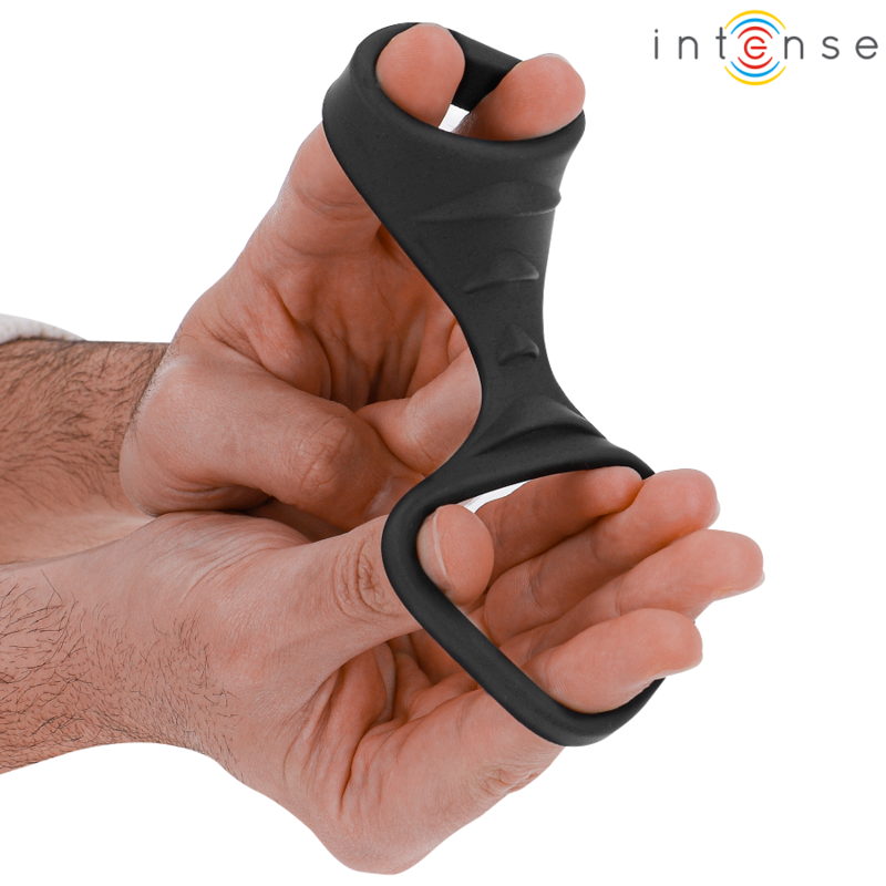 Anneau Pénien Double Theo Silicone Noir Modèle 3 - Intense