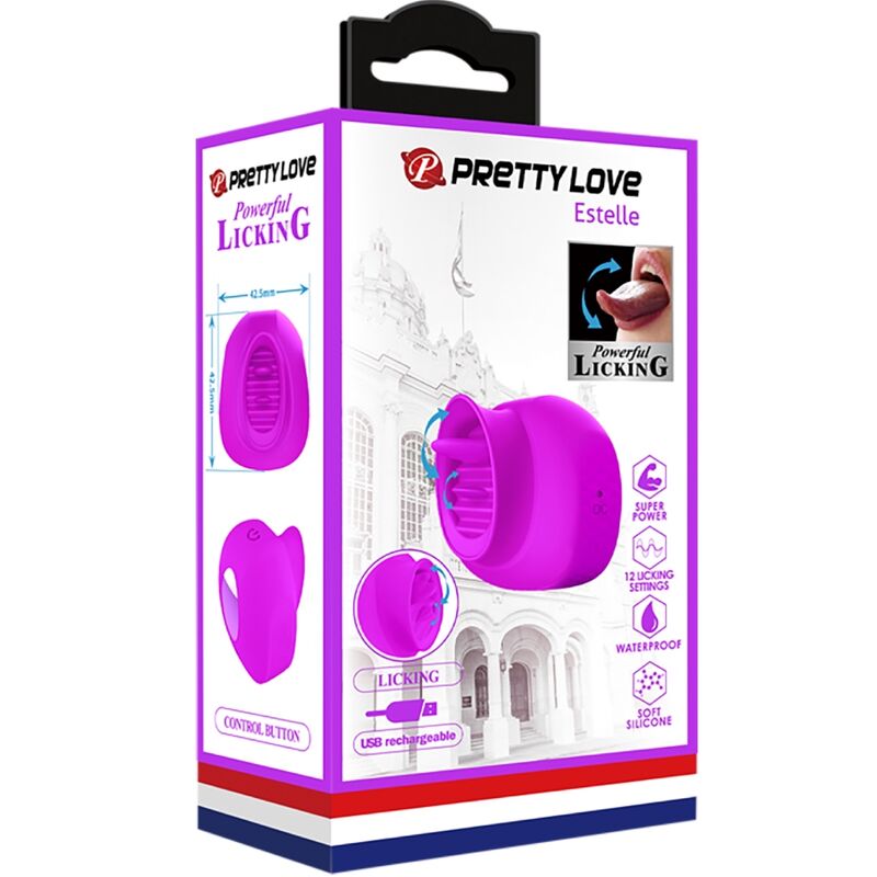 Stimulateur Clitoris Estelle Tongue 12 Vibrations Violet - Pretty Love