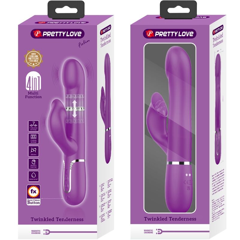 Vibromasseur Rabbit Pretty Love 4 en 1 Violet - Pretty Love