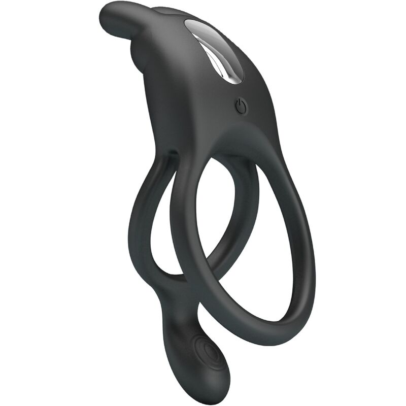 Anneau Vibrant Seth Double Stimulation Noir - Pretty Love