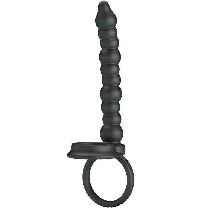 Anneau Pénien Vibrant Double Pénétration Dillion Noir - Pretty Love
