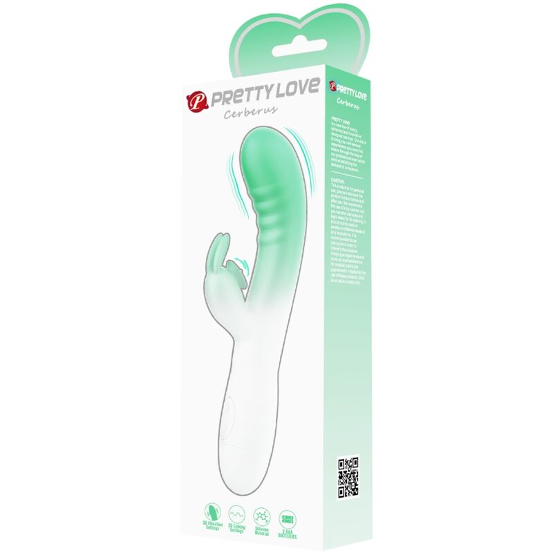 Stimulateur Rabbit Cerberus 30 Modes Vert - Pretty Love