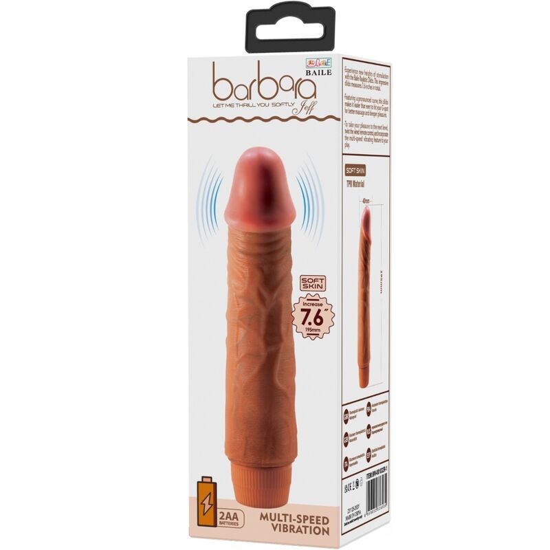 Baile - Vibromasseur Gode Réaliste Marron - 19,5 cm