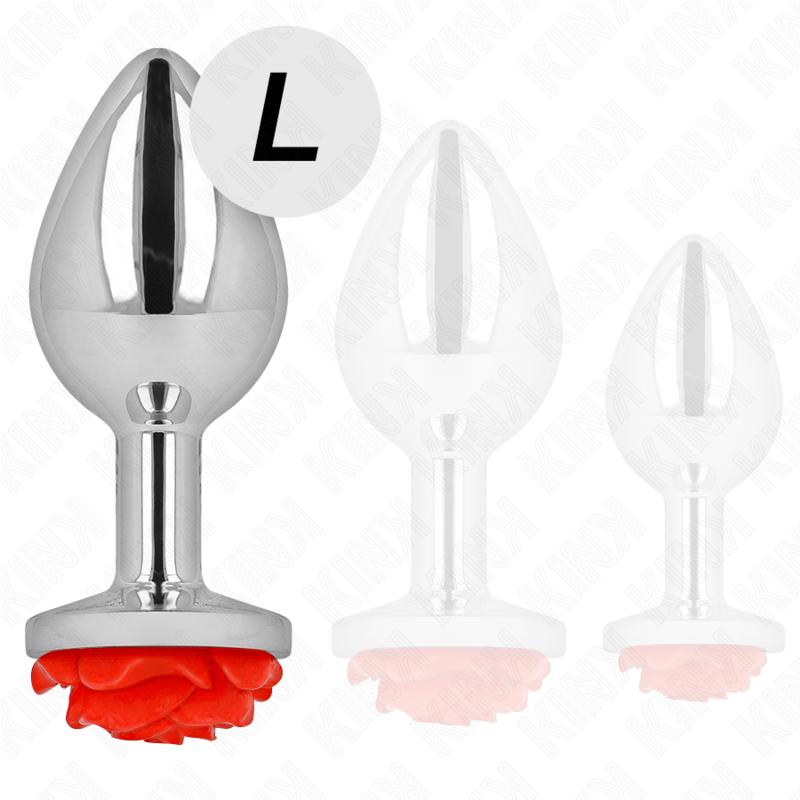 Plug anal métallique rose rouge taille L - Kink - KINK PLEASURE PLUGS