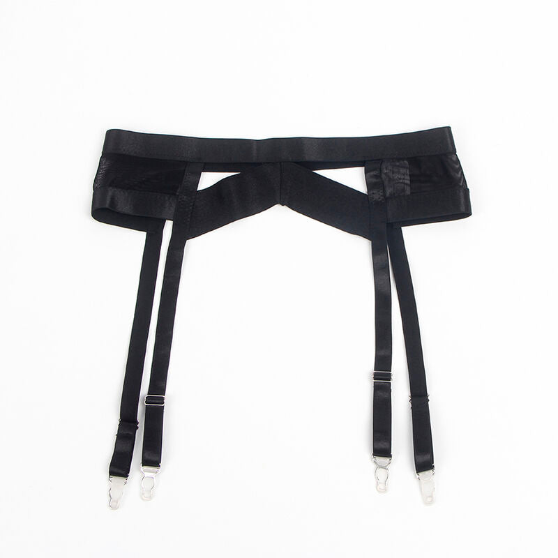 Ensemble lingerie bondage avec porte-jarretelles noir L/XL - Subblime - SUBBLIME SETS