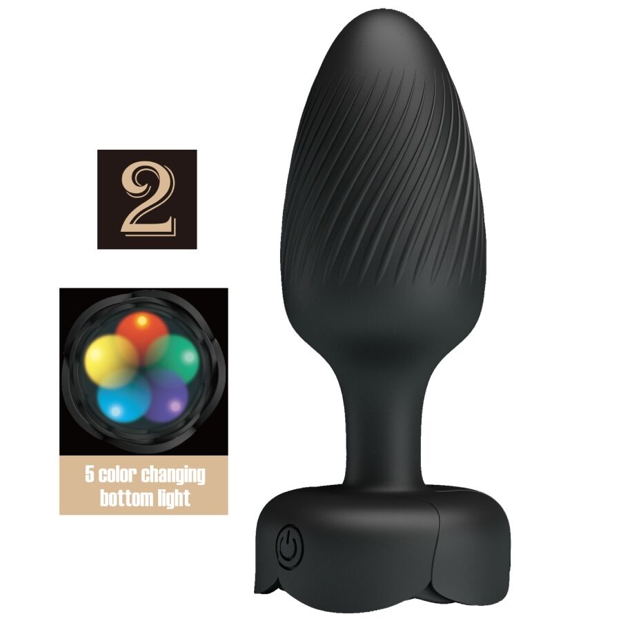 Plug Anal Vibrant LED Varian Noir 10,8 cm - Pretty Love