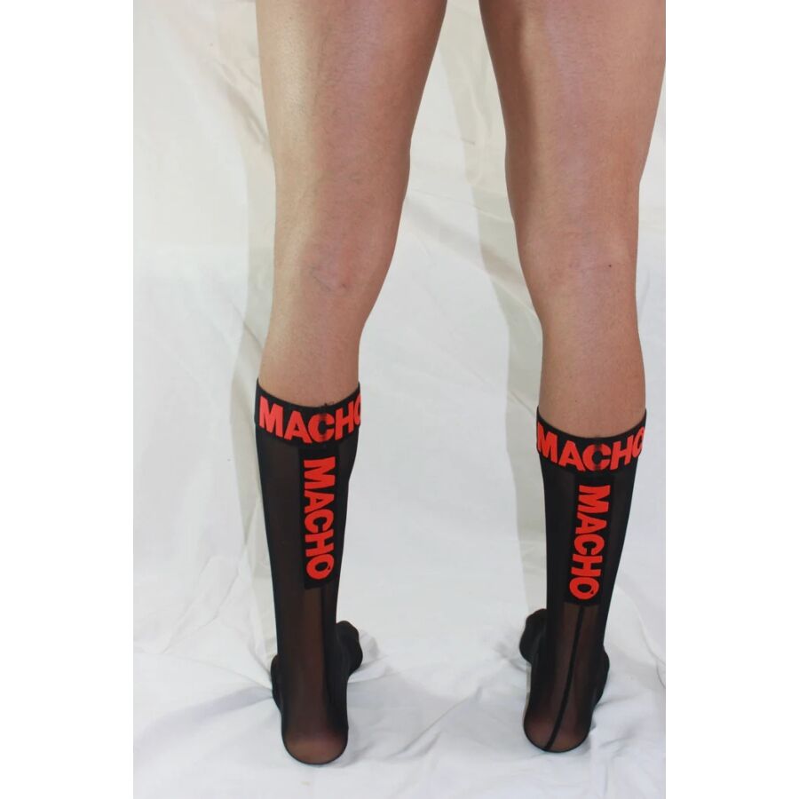 Chaussettes Fetish Semi-Transparentes Noir/Rouge - Macho - MACHO UNDERWEAR