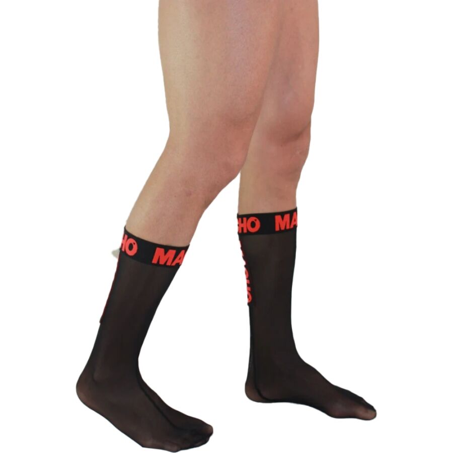 Chaussettes Fetish Semi-Transparentes Noir/Rouge - Macho - MACHO UNDERWEAR