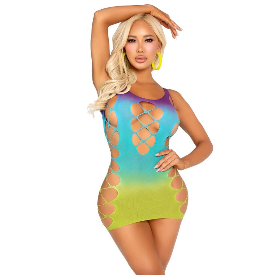 Mini Robe Sans Coutures Effet Lacé Ombré Océan - Leg Avenue