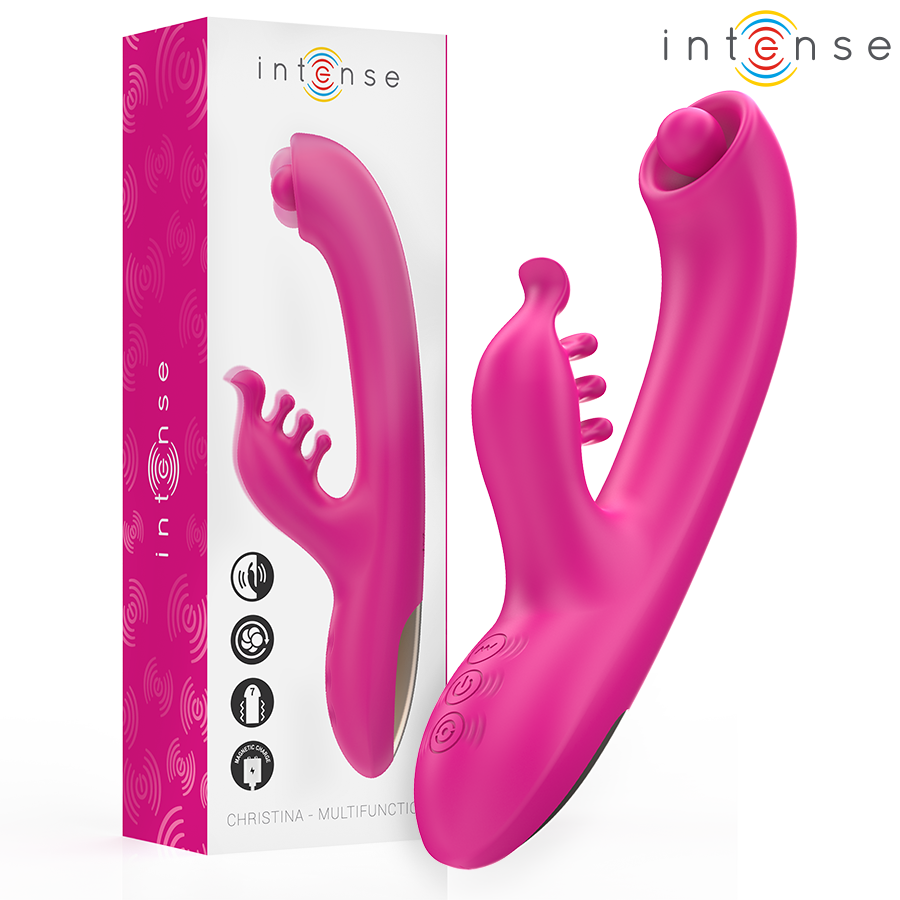 Vibromasseur Rabbit Christina 22,5cm Rose - Intense