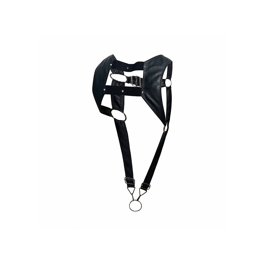 Harnais Bondage Dngeon Noir avec Anneau Pénien - MaleBasics - MOB