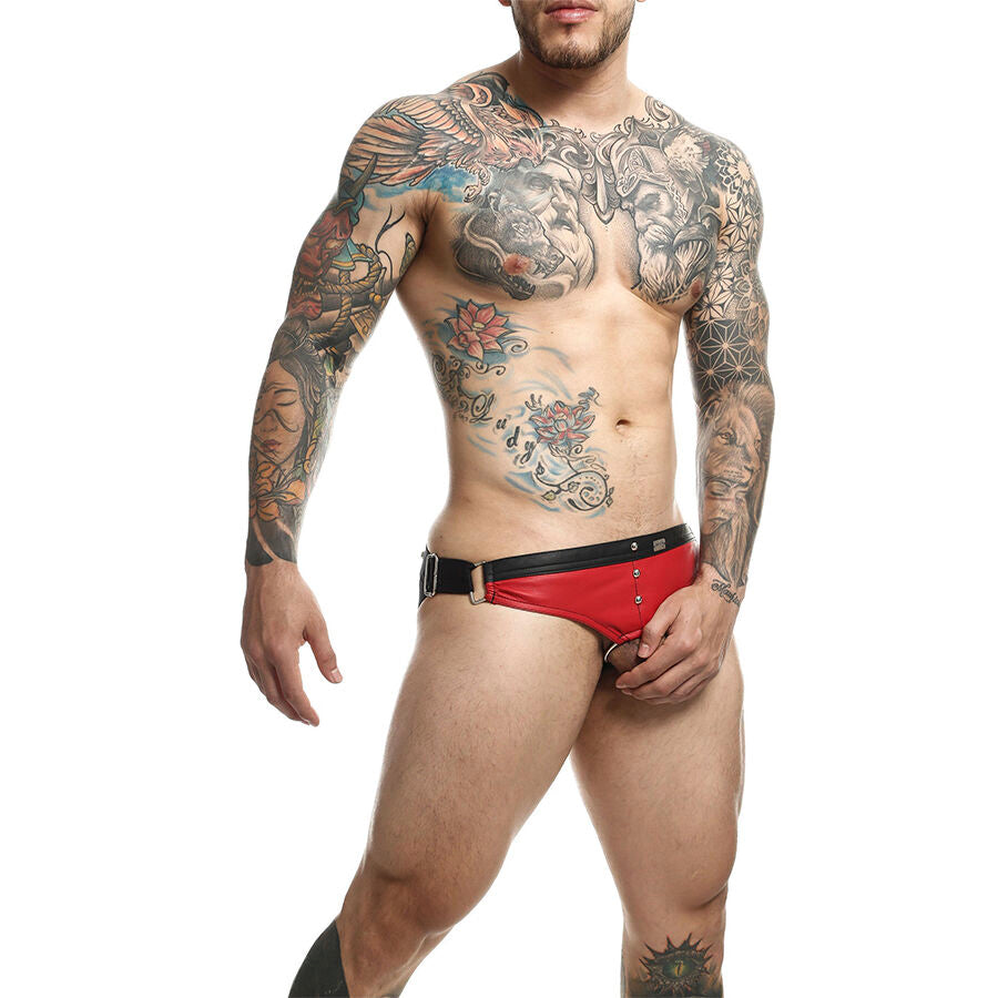 Jockstrap Cockring Dungeon Rouge Clous Métalliques - MOB - MOB