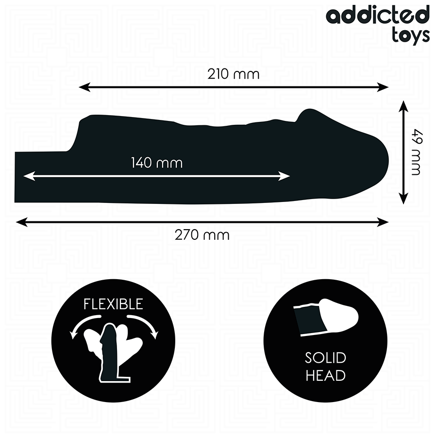Gaine Pénis Transparente Taille M 27 cm - Addicted Toys