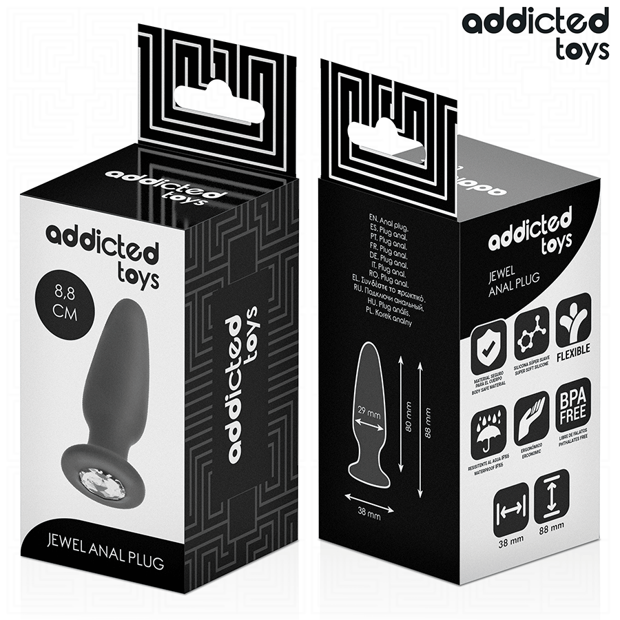 Plug Anal avec Bijou Taille S 8,8 cm - Addicted Toys