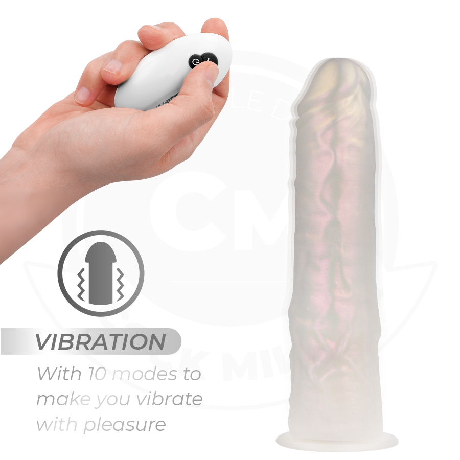 Gode Réaliste Cock Miller Blanc LED 19,5 cm - Télécommandé