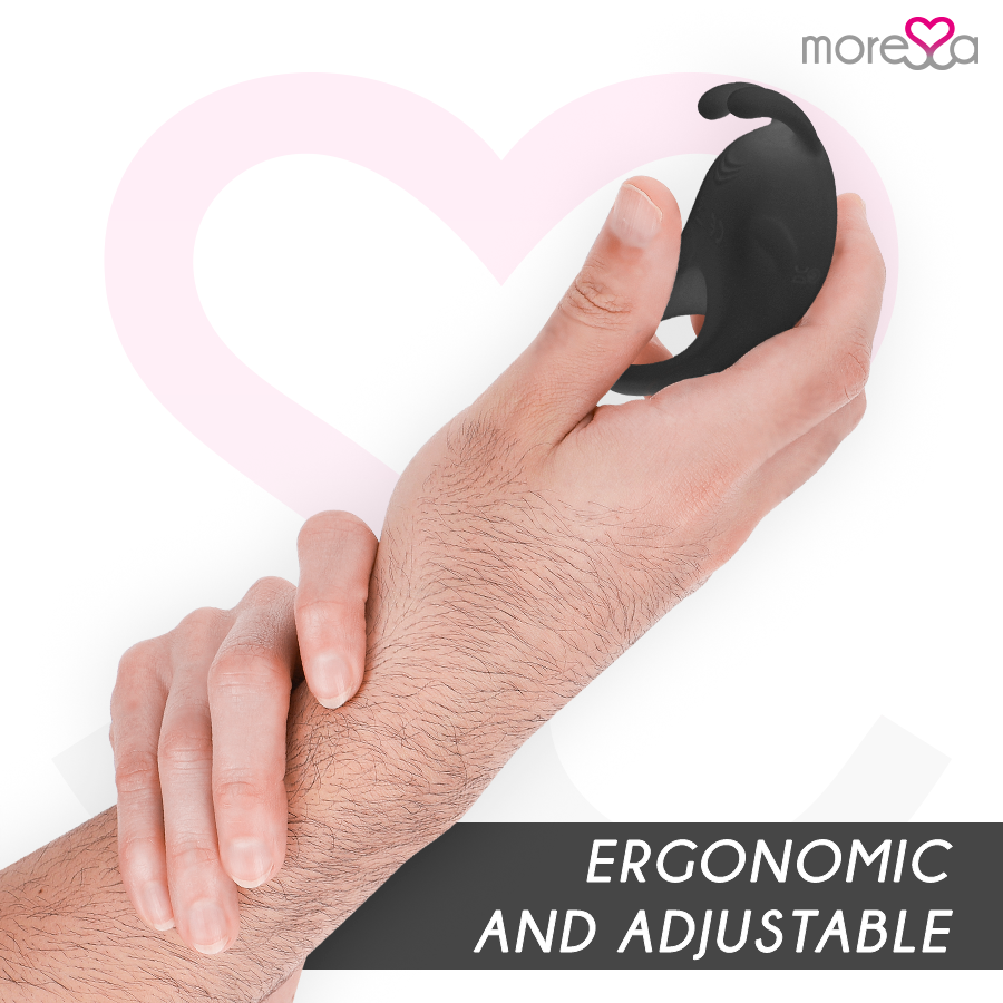 Anneau vibrant Brad premium en silicone rechargeable noir - Moressa - MORESSA