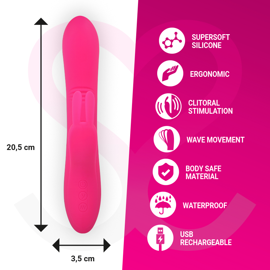 Vibromasseur rabbit rechargeable Ethan en silicone - Moressa - MORESSA