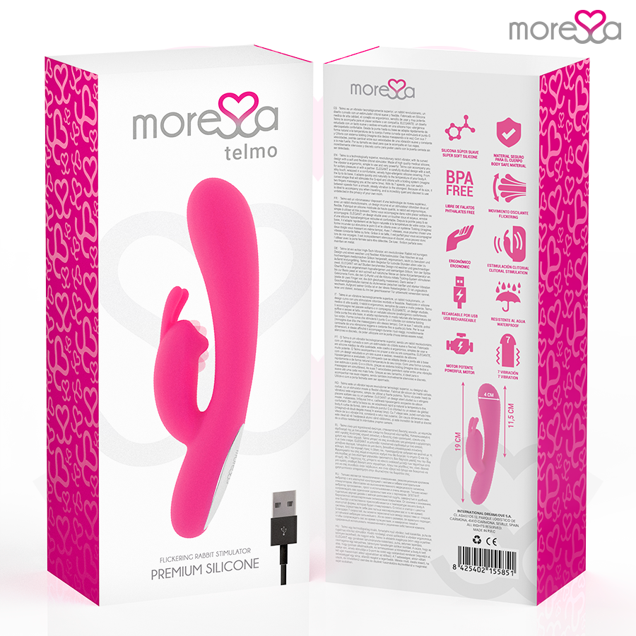 Vibromasseur lapin rechargeable Telmo en silicone - Moressa - MORESSA