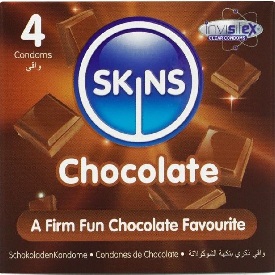 Préservatifs aromatisés chocolat Pack 4 - Skins Premium - SKINS