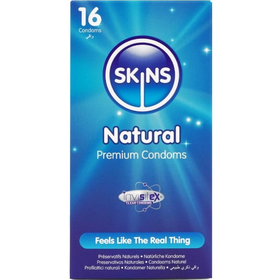 Préservatifs ultra-fins Natural pack de 16 - Skins - SKINS