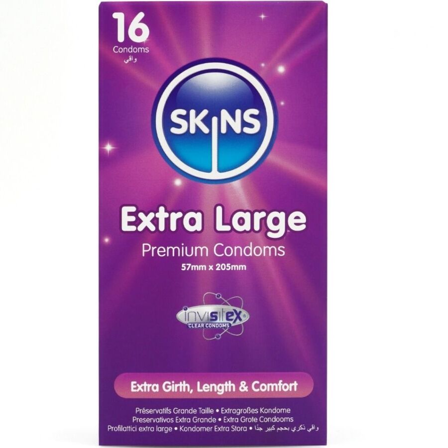 Préservatifs extra large Skins XL pack de 16 - Skins - SKINS