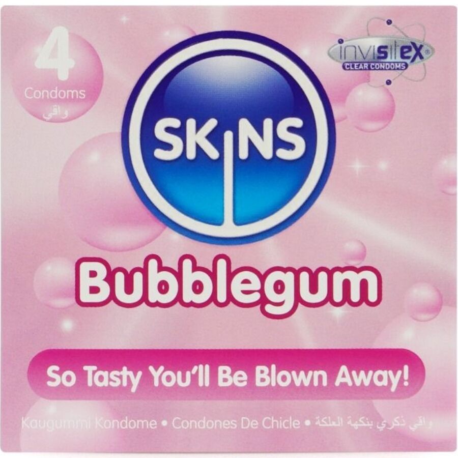 Préservatifs parfumés Skins Bubblegum pack de 4 - Skins - SKINS