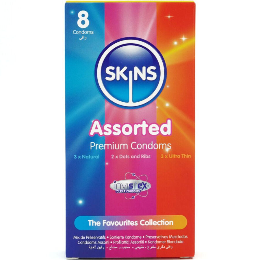 Préservatifs Premium Assortis Pack de 8 - Skins - SKINS