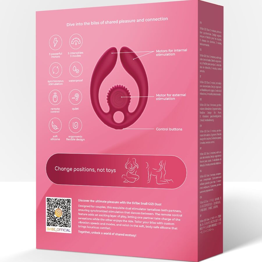 Stimulateur Couples Snail Vibe Gizi Duo Bourgogne - Snail Vibe