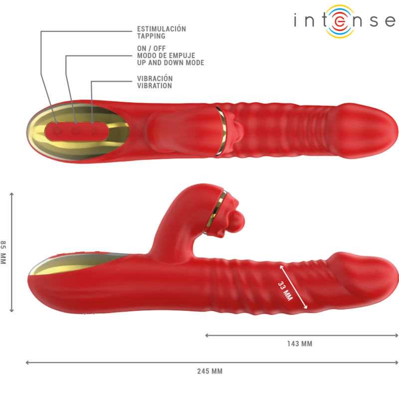 Vibromasseur Rabbit Thalia Triple Stimulation Rouge - Intense