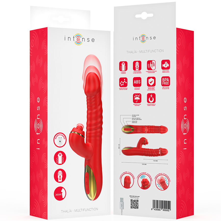 Vibromasseur Rabbit Thalia Triple Stimulation Rouge - Intense