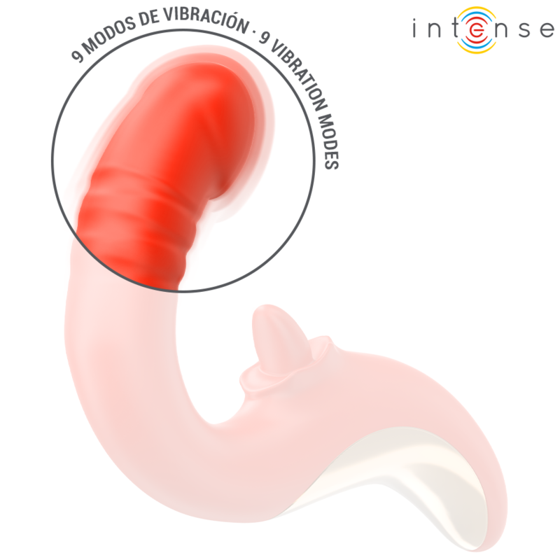 Vibrateur Double Stimulation Paulina en U Rouge - Intense