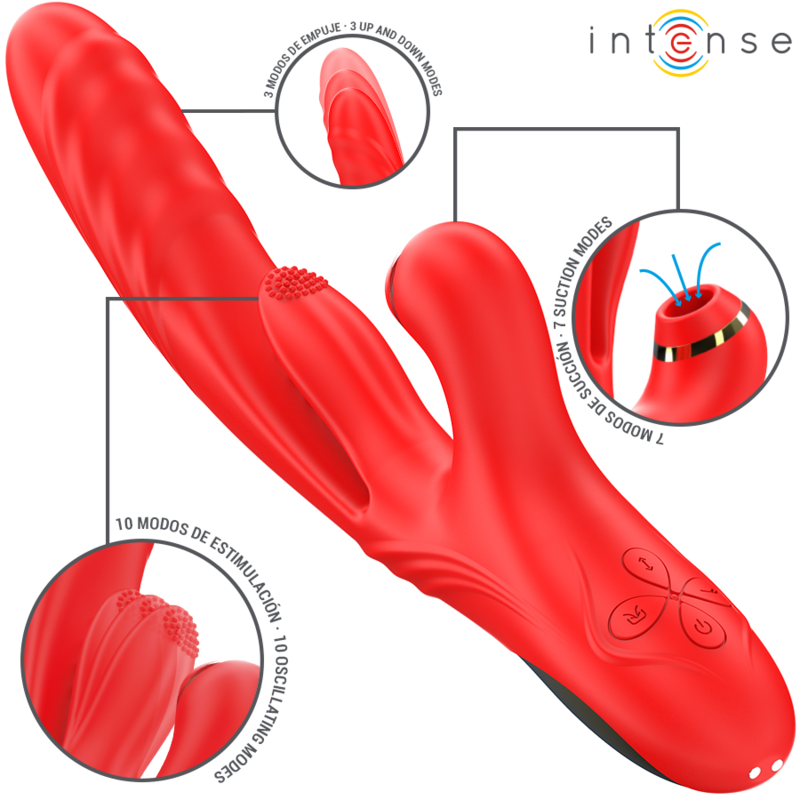 Vibromasseur Karol Multifonction Rouge - Intense