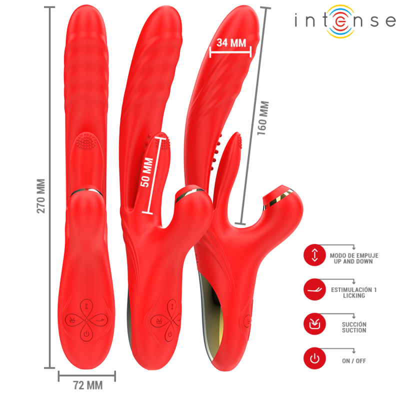 Vibromasseur Karol Multifonction Rouge - Intense