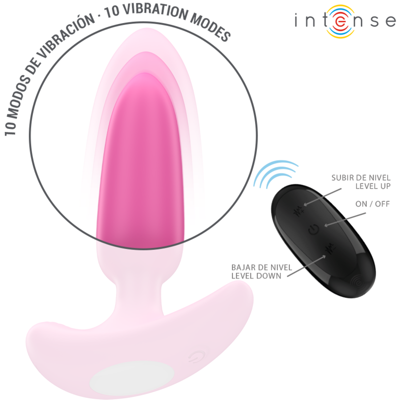 Plug Anal Vibrant Ross 10 Modes Télécommandé Rose - Intense