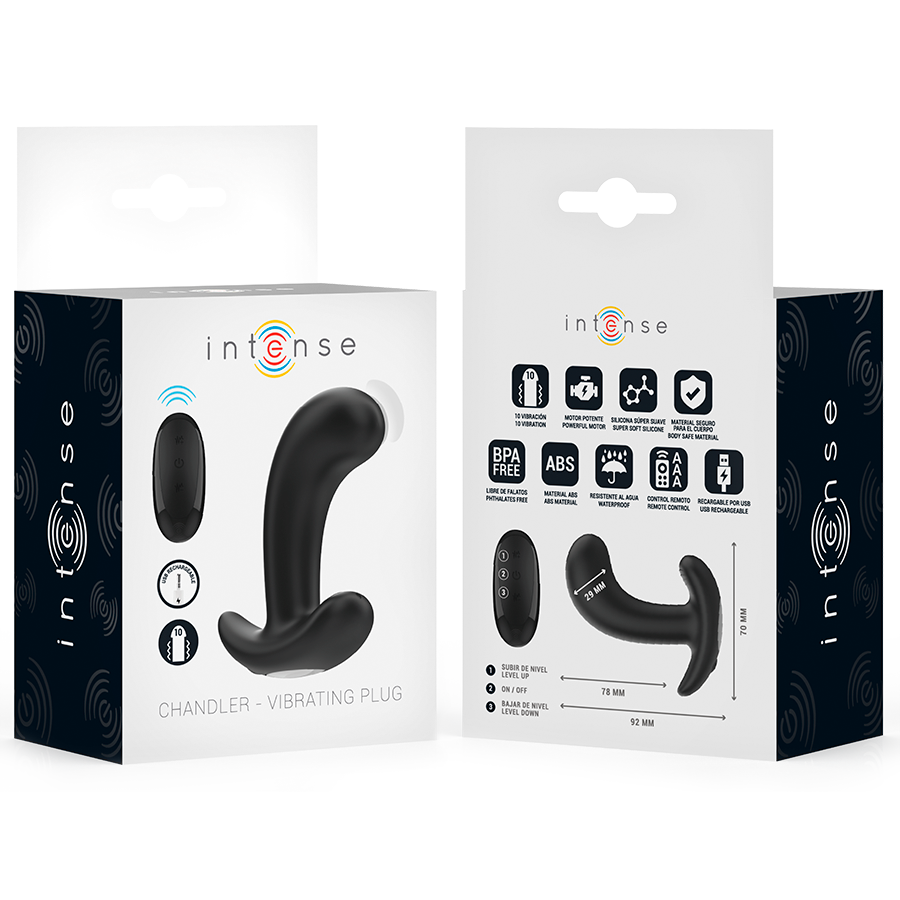 Plug Anal Vibrant Chandler Télécommandé Noir - Intense