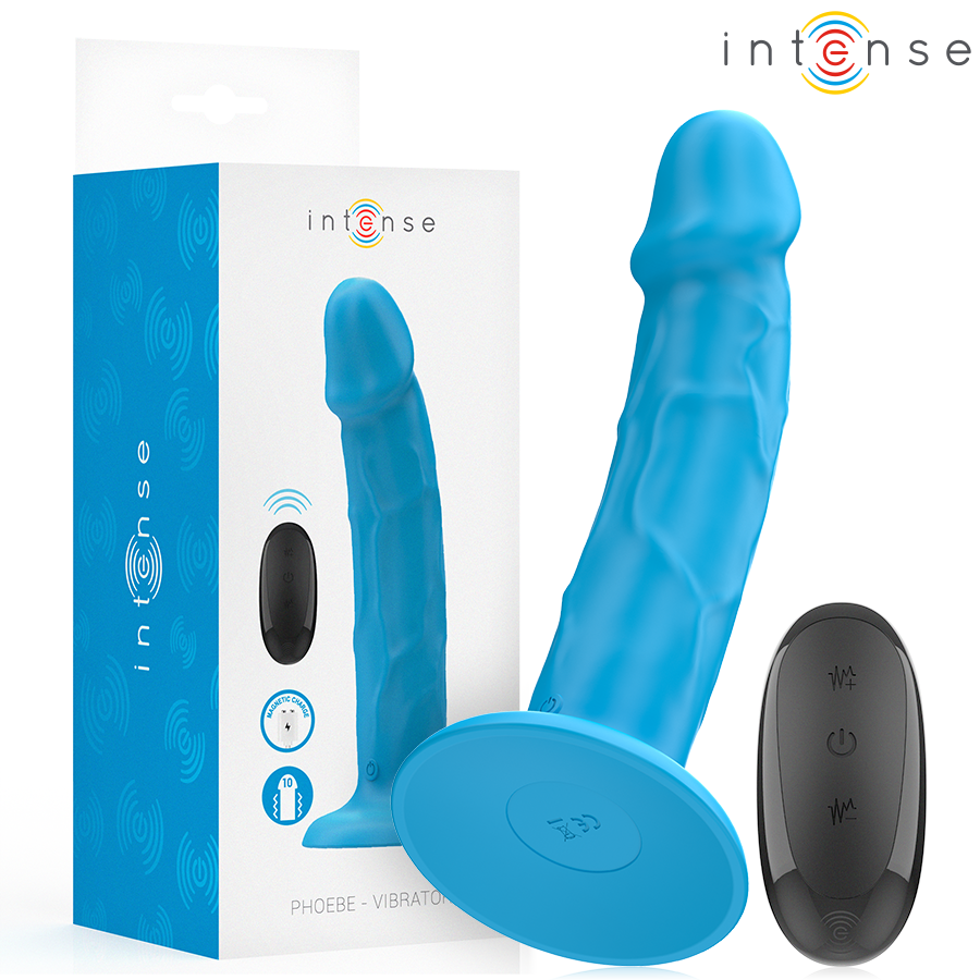 Vibromasseur Réaliste Phoebe 10 Vibrations Bleu - Intense