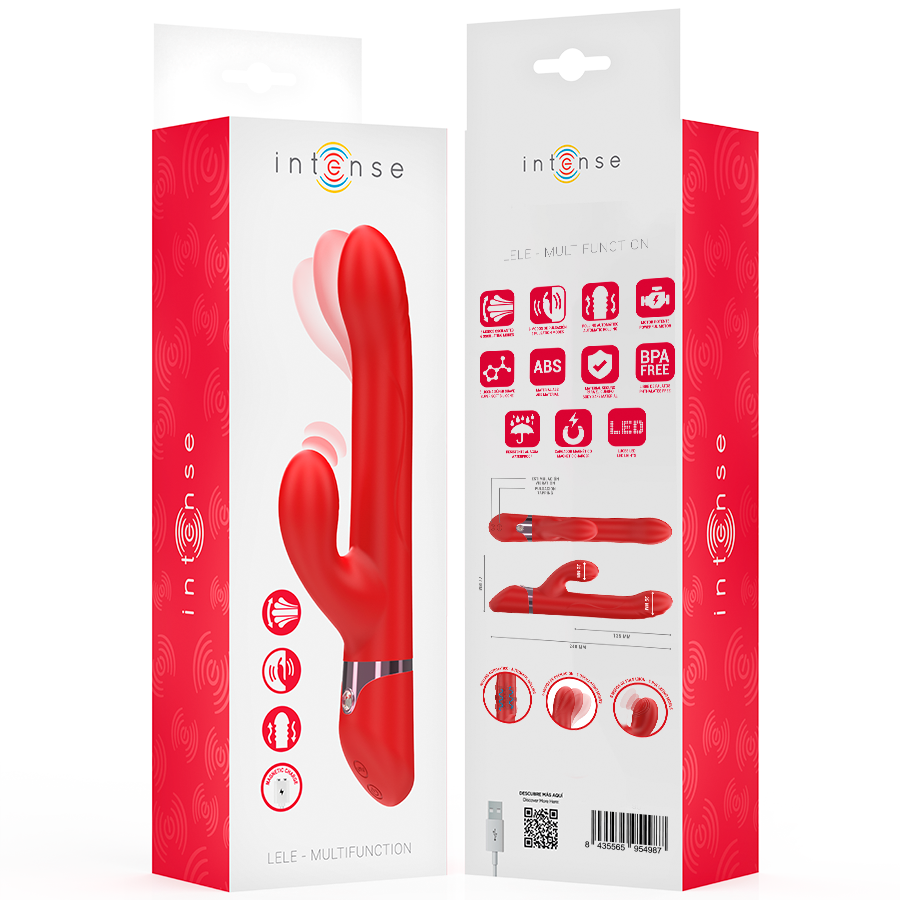 Vibrateur LELE Multifonction Rotatif Oscillant Rouge - Intense