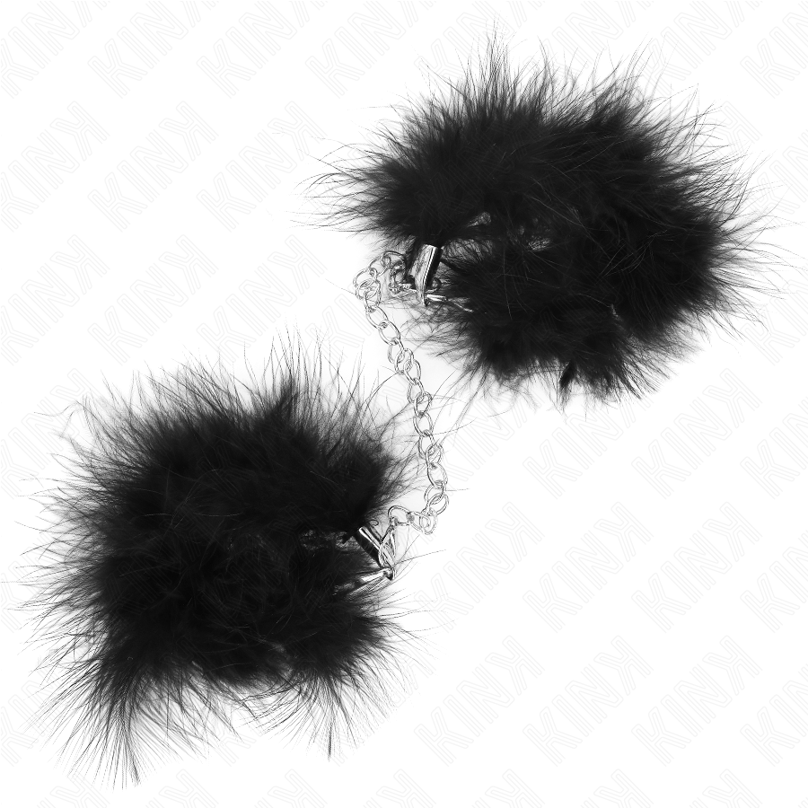 Menottes en fourrure noires - Kink - KINK WRIST RESTRAINT