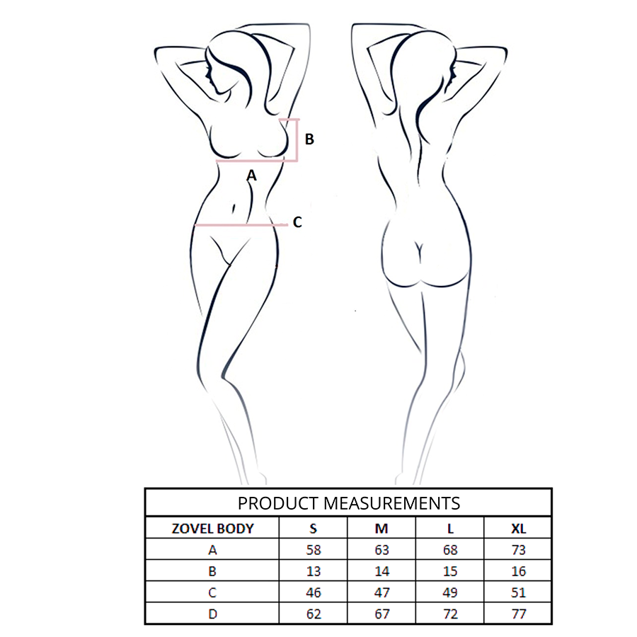 Body Transparent Zovel Gris Clair S/M - Passion