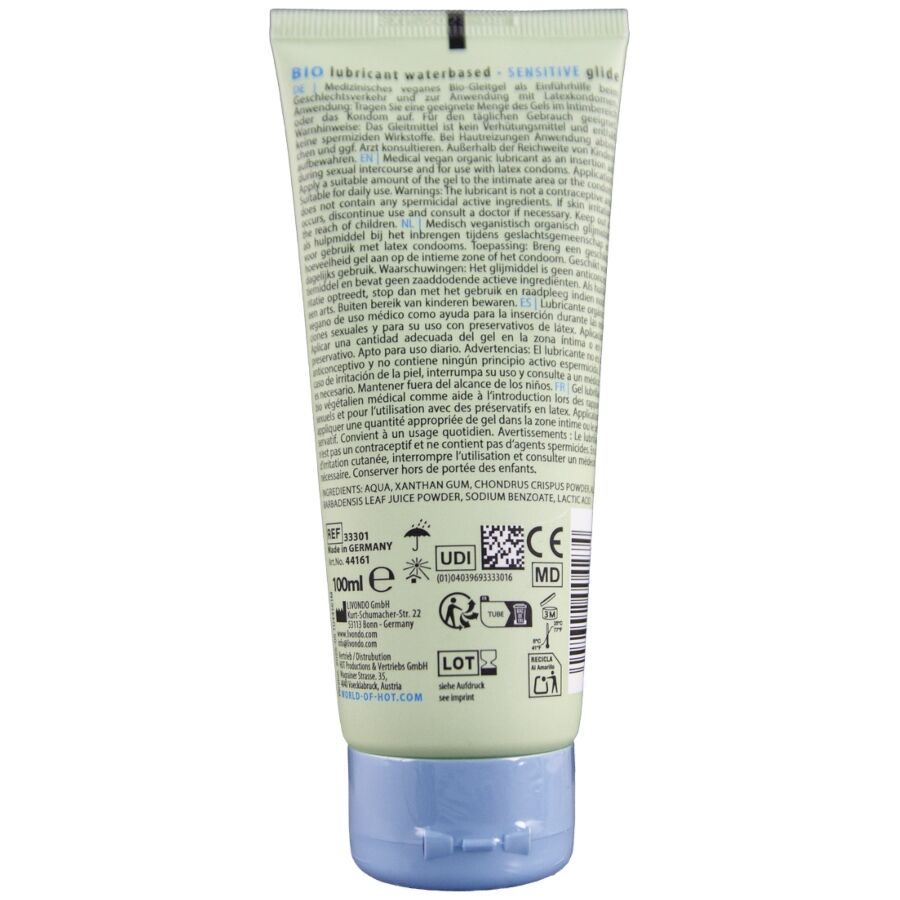 Lubrifiant Bio à Base d'Eau Sensitiv 100 ml - HOT
