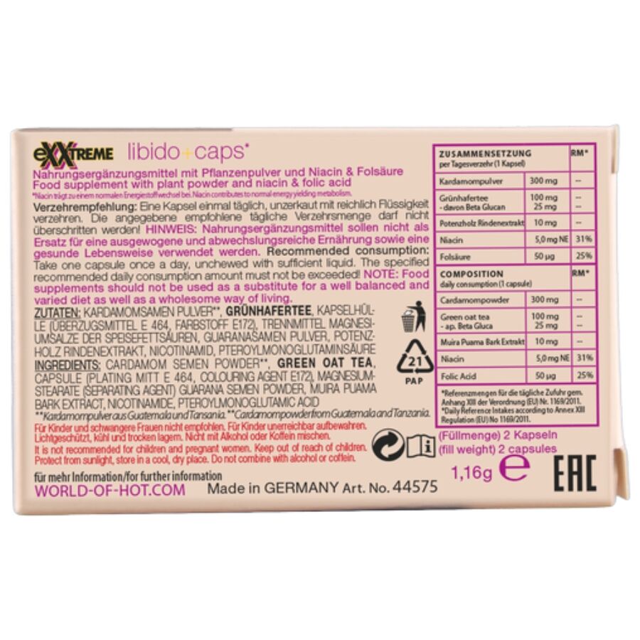 Complément Alimentaire Capsules Libido Extrême Femme - HOT