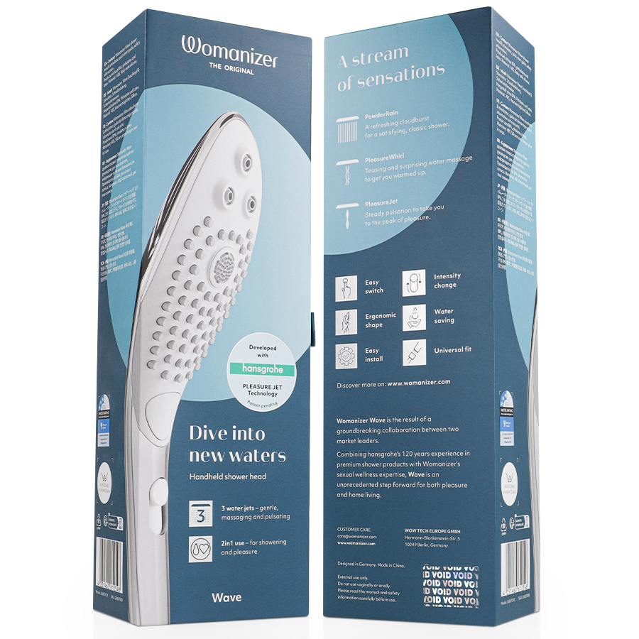Pommeau Douche Stimulant Clitoridien Wave Chrome - Womanizer