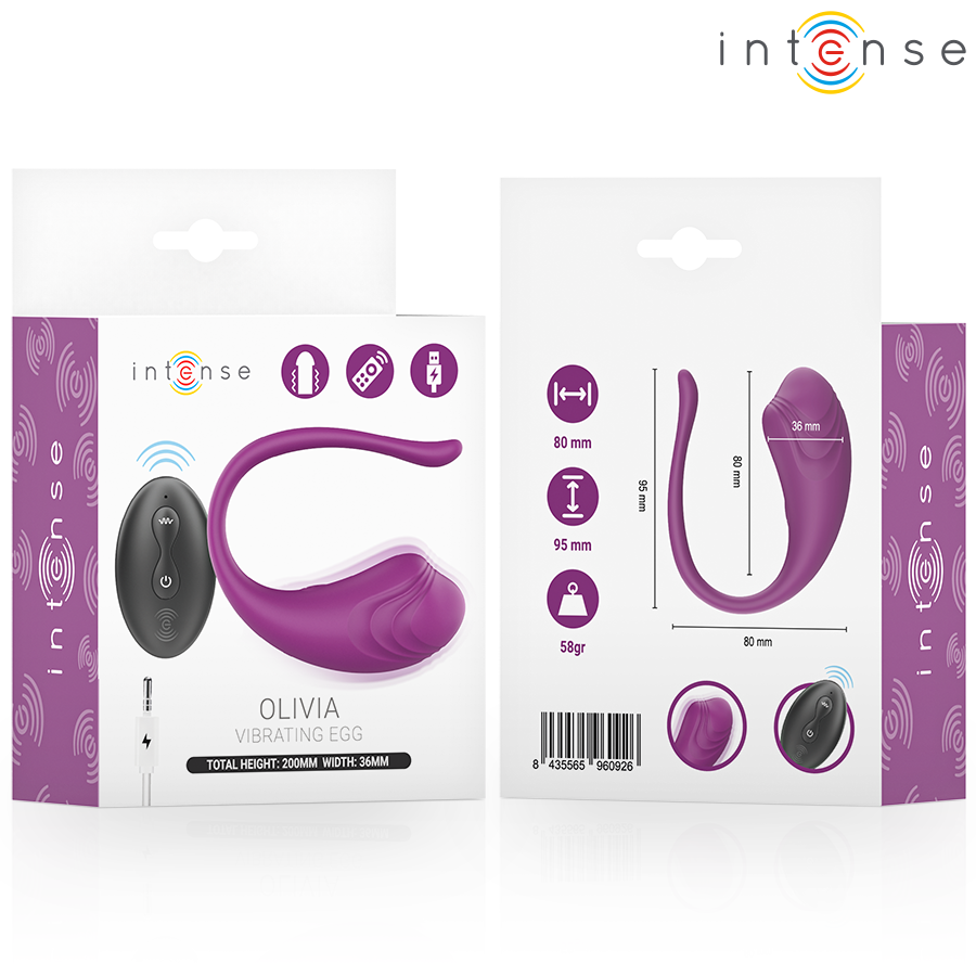Œuf Vibrant Intense Olivia Purple avec Télécommande