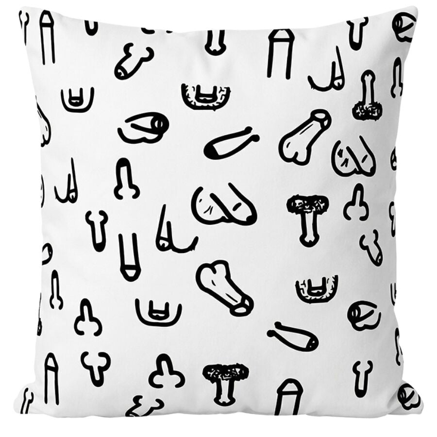 Coussin Décoratif Pénis Blanc 30x30 cm - Diablo Picante