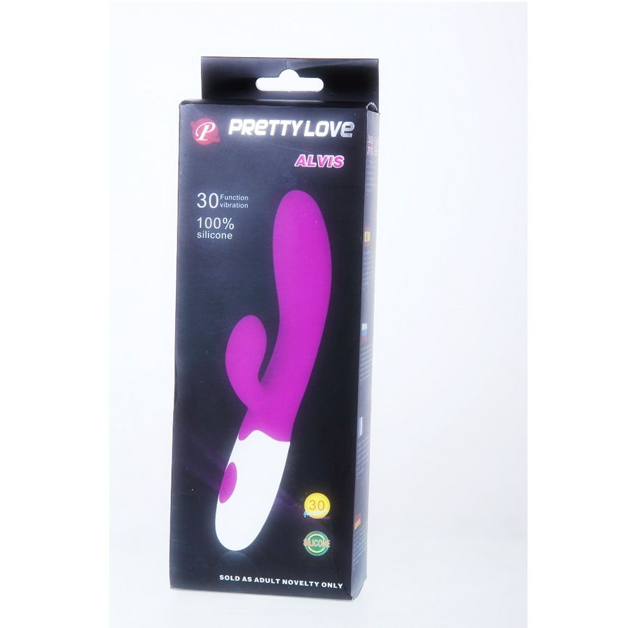 Vibromasseur Rabbit Alvis Lilas et Blanc - Pretty Love