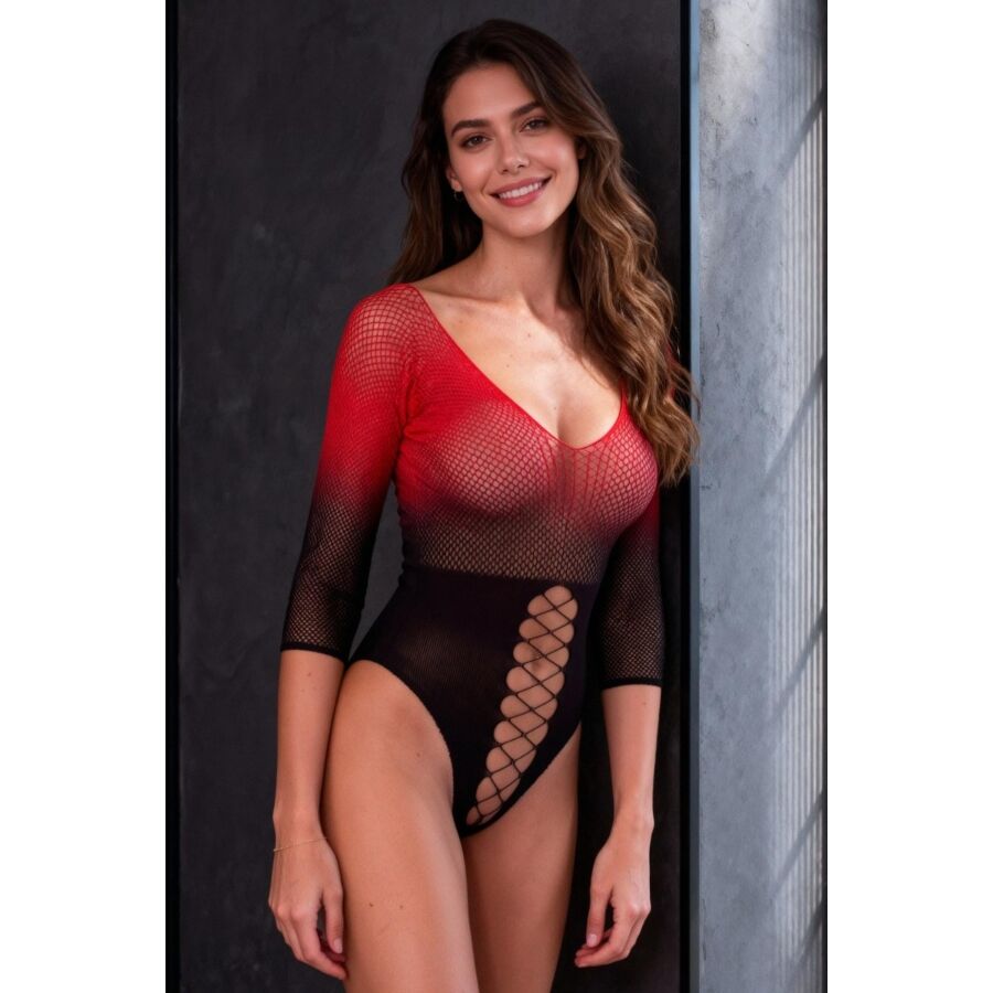 Body Maille Passion BS118 Noir et Rouge - Passion