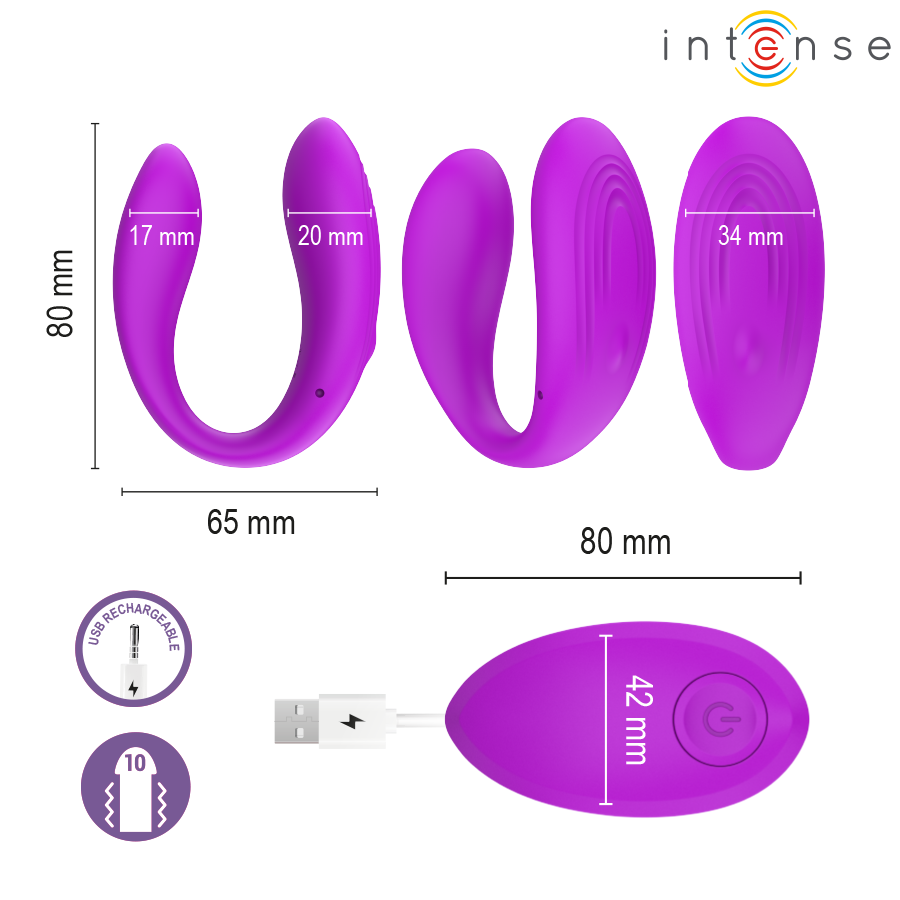 Stimulateur Pince Vibrante Nora Violet - Intense Remote Control