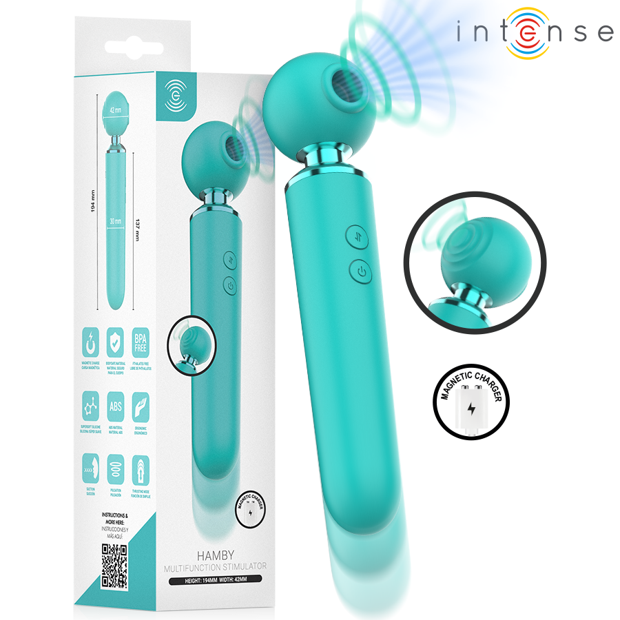 Stimulateur Succion & Vibration Hamby Turquoise - Intense High Tech