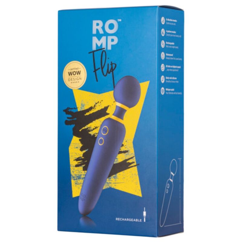 Baguette Vibrante Flip Silencieuse 10 Modes Bleue - ROMP